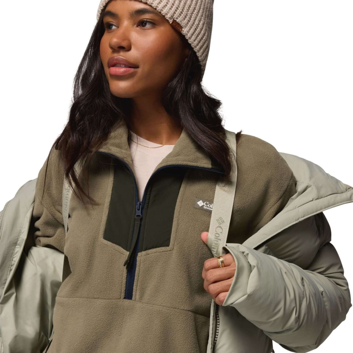 Columbia Women's Amaze Puff Mid Hooded Jacket Safari / X-Small-Safari / Small-Safari / Medium-Safari / Large-Safari / X-Large #- 53 Degrees North