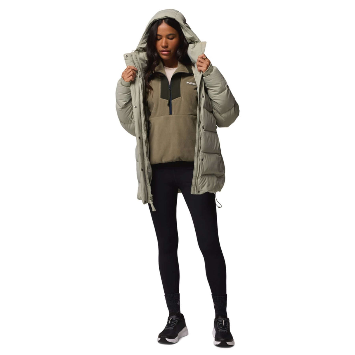 Columbia Women's Amaze Puff Mid Hooded Jacket Safari / X-Small-Safari / Small-Safari / Medium-Safari / Large-Safari / X-Large #- 53 Degrees North