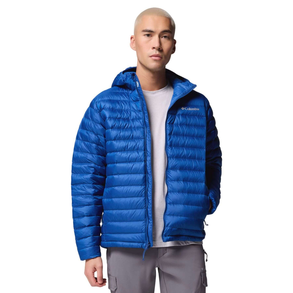 Columbia Men's Corelite Down Hooded Jacket Mountain Blue / Small-Mountain Blue / Medium-Mountain Blue / Large-Mountain Blue / X-Large-Mountain Blue / XX-Large #- 53 Degrees North