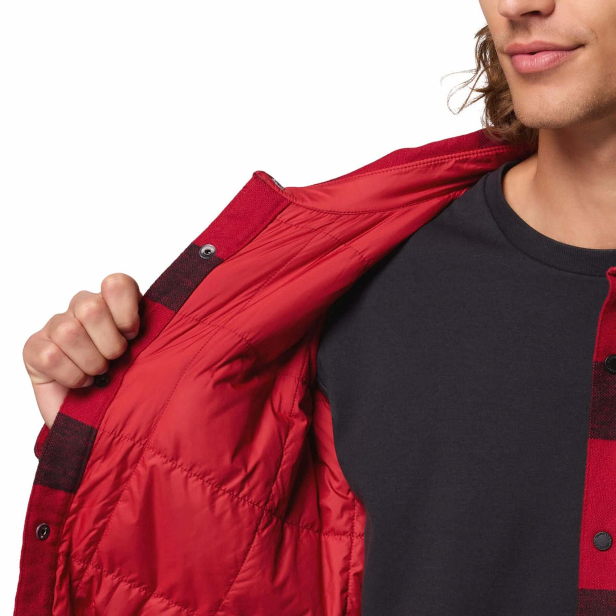 Columbia Men's High Cascades Shirt Jacket Red Dahlia Tims Buffalo Plaid / X-Small-Red Dahlia Tims Buffalo Plaid / Small-Red Dahlia Tims Buffalo Plaid / Medium-Red Dahlia Tims Buffalo Plaid / Large-Red Dahlia Tims Buffalo Plaid / X-Large #- 53 Degrees North