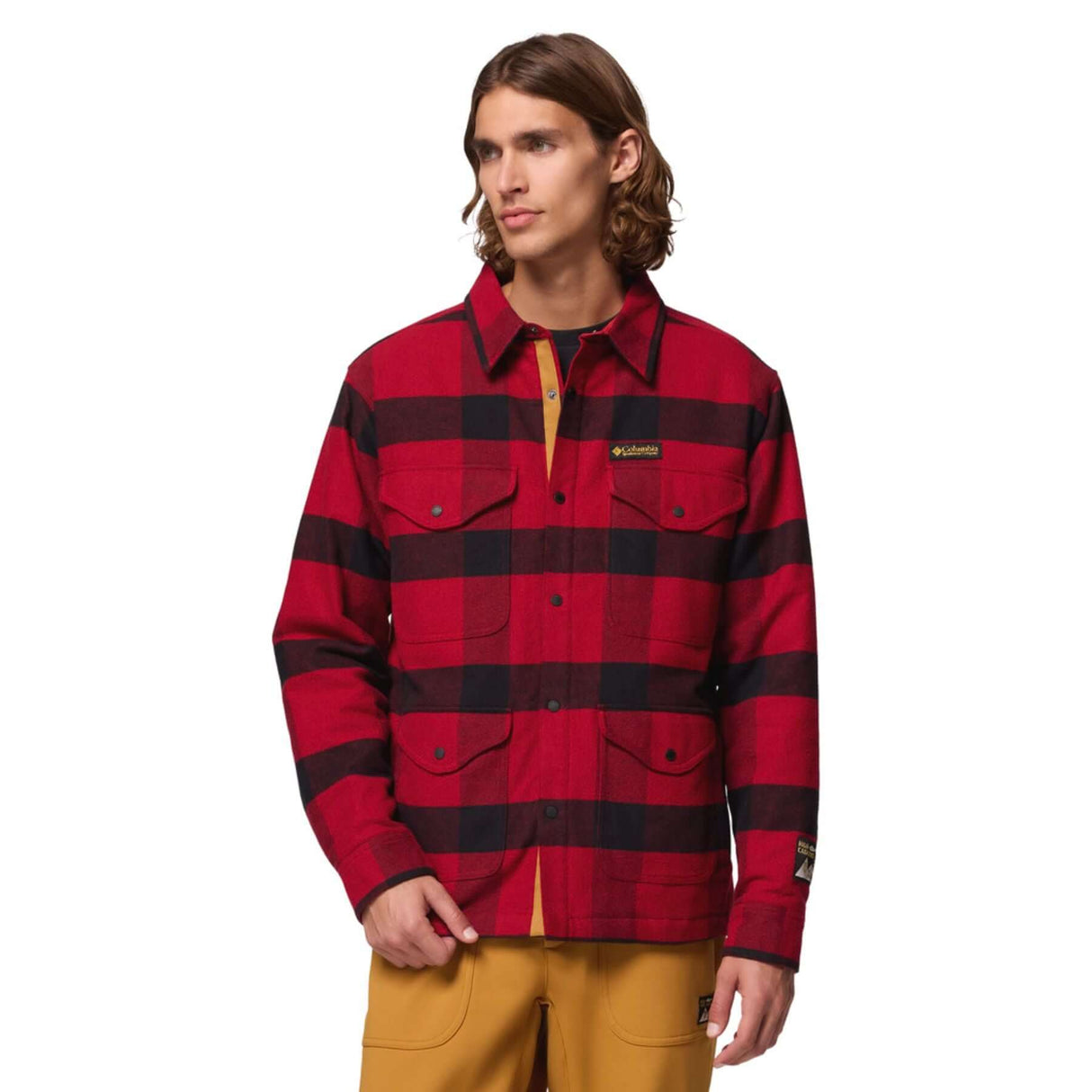 Columbia Men's High Cascades Shirt Jacket Red Dahlia Tims Buffalo Plaid / X-Small-Red Dahlia Tims Buffalo Plaid / Small-Red Dahlia Tims Buffalo Plaid / Medium-Red Dahlia Tims Buffalo Plaid / Large-Red Dahlia Tims Buffalo Plaid / X-Large #- 53 Degrees North