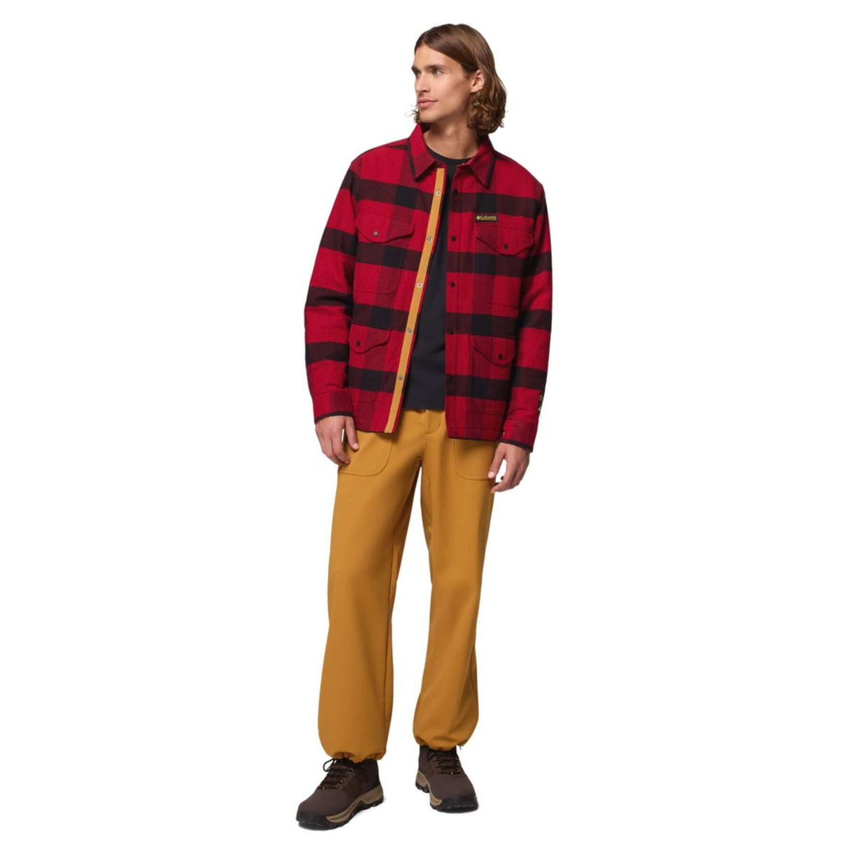 Columbia Men's High Cascades Shirt Jacket Red Dahlia Tims Buffalo Plaid / X-Small-Red Dahlia Tims Buffalo Plaid / Small-Red Dahlia Tims Buffalo Plaid / Medium-Red Dahlia Tims Buffalo Plaid / Large-Red Dahlia Tims Buffalo Plaid / X-Large #- 53 Degrees North