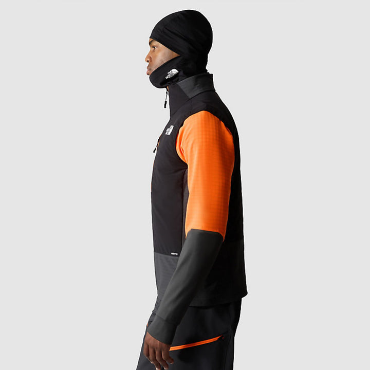 The North Face Men's Dawn Turn Hybrid Ventrix Vest #color_asphalt-grey-tnf-black-shocking-orange