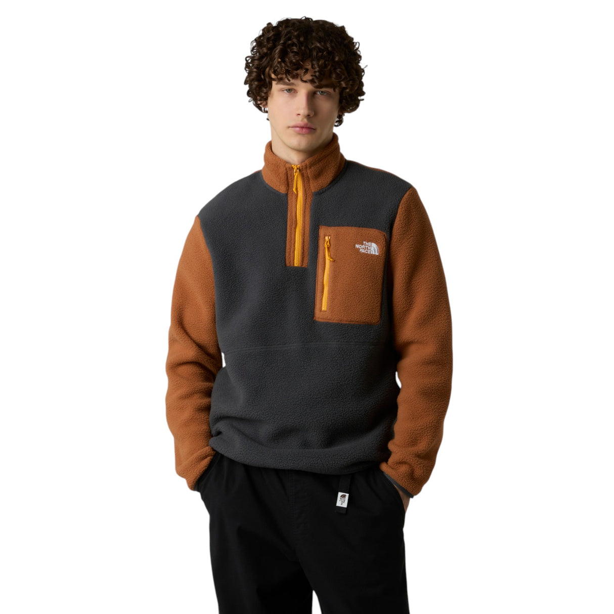 The North Face Men's Yumiori 1/4 Zip Fleece Asphalt Grey/Burnt Umber / Small-Asphalt Grey/Burnt Umber / Medium-Asphalt Grey/Burnt Umber / Large-Asphalt Grey/Burnt Umber / X-Large-Asphalt Grey/Burnt Umber / XX-Large #- 53 Degrees North