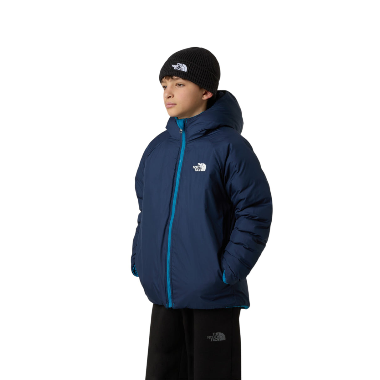 The North Face Boys' Reversible Perrito Hooded Jacket Dusk Blue / Age 5-6-Dusk Blue / Age 7-8-Dusk Blue / Age 9-10-Dusk Blue / Age 11-12-Dusk Blue / Age 14-16 #- 53 Degrees North