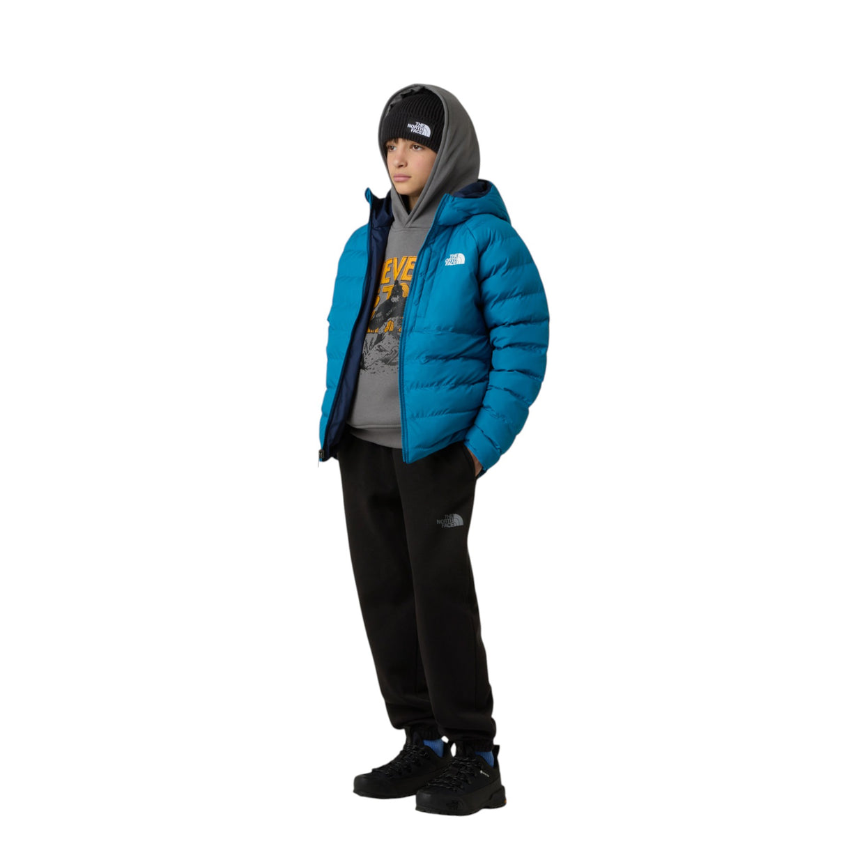 The North Face Boys' Reversible Perrito Hooded Jacket Dusk Blue / Age 5-6-Dusk Blue / Age 7-8-Dusk Blue / Age 9-10-Dusk Blue / Age 11-12-Dusk Blue / Age 14-16 #- 53 Degrees North