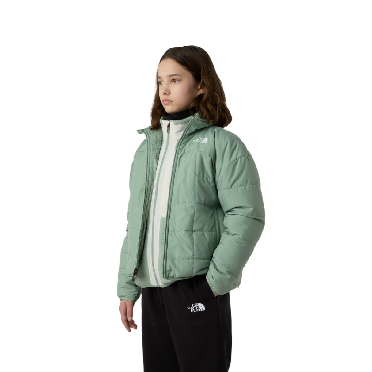 The North Face Girls' Reversible Shasta Full Zip Jacket Slate Moss / Age 5-6-Slate Moss / Age 7-8-Slate Moss / Age 9-10-Slate Moss / Age 11-12-Slate Moss / Age 14-16 #- 53 Degrees North