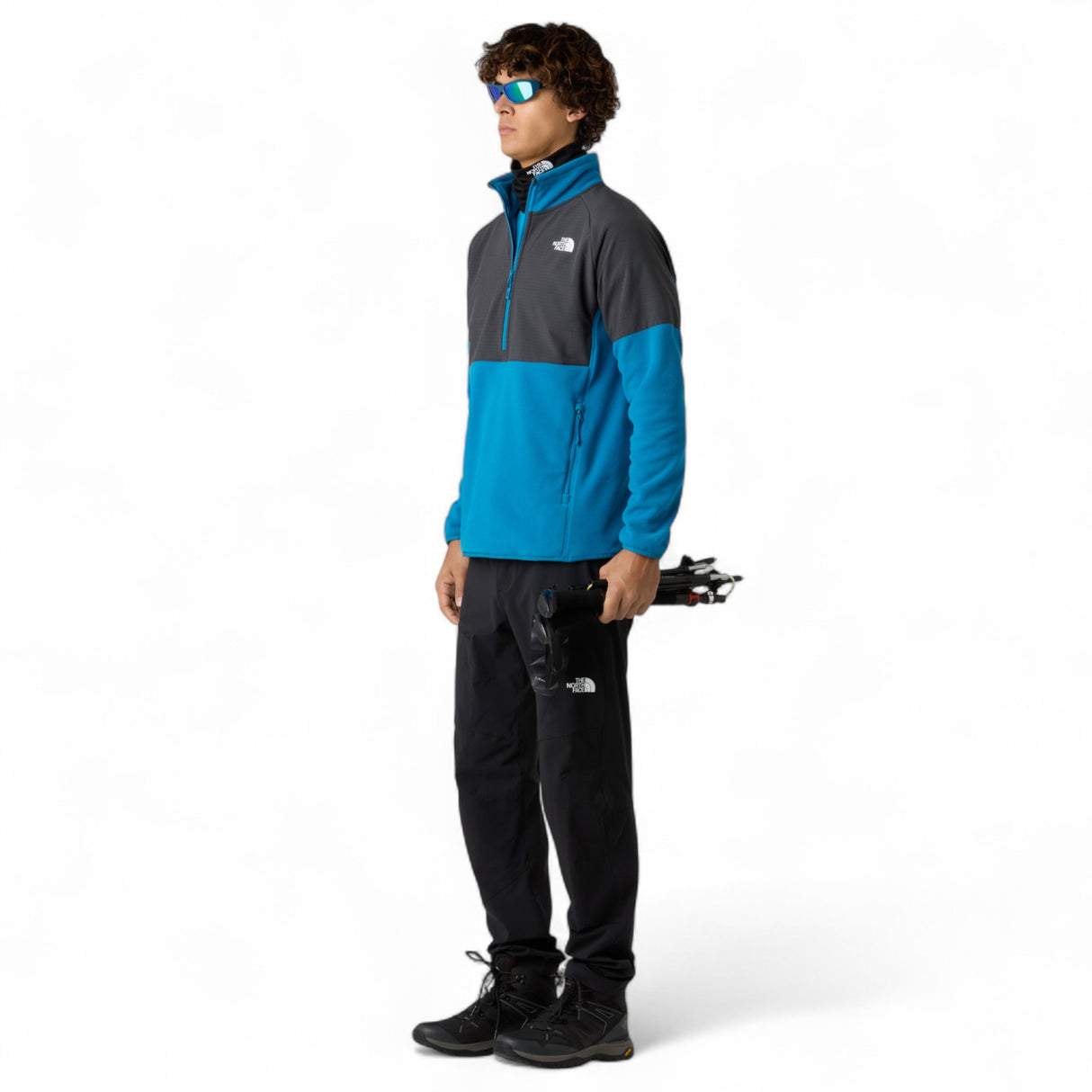 The North Face Men's Glacier Heavyweight 1/2 Zip Fleece Dusk Blue/Asphalt Grey / Small-Dusk Blue/Asphalt Grey / Medium-Dusk Blue/Asphalt Grey / Large-Dusk Blue/Asphalt Grey / X-Large-Dusk Blue/Asphalt Grey / XX-Large #- 53 Degrees North