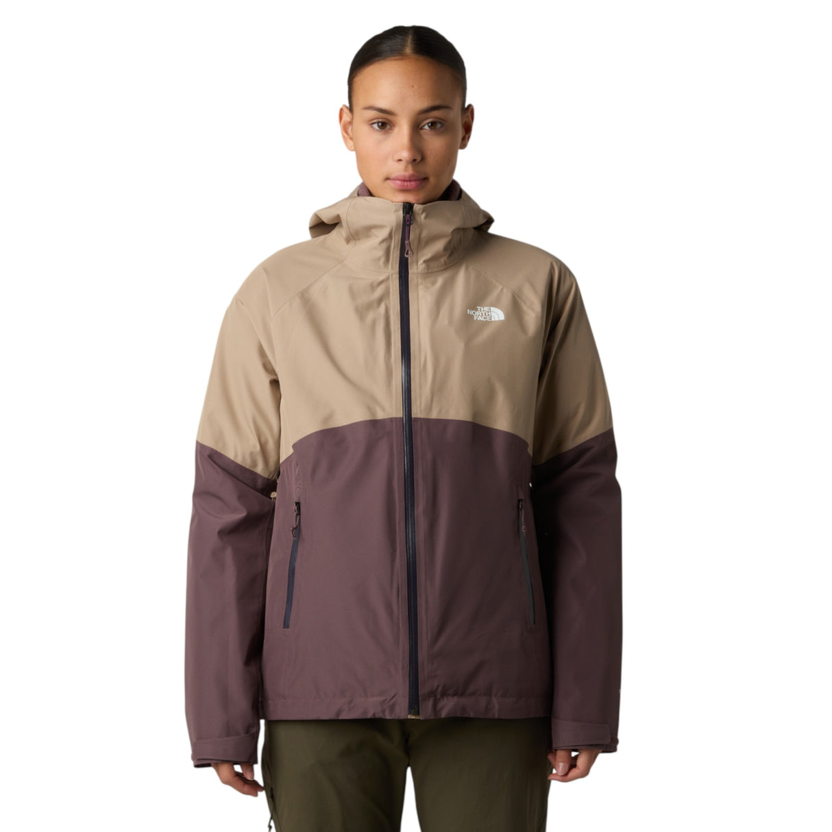 The North Face Women's Diablo Dynamic Zip-In Waterproof Jacket Mushroom Grey/Tawny Quartz / X-Small-Mushroom Grey/Tawny Quartz / Small-Mushroom Grey/Tawny Quartz / Medium-Mushroom Grey/Tawny Quartz / Large-Mushroom Grey/Tawny Quartz / X-Large #- 53 Degrees North