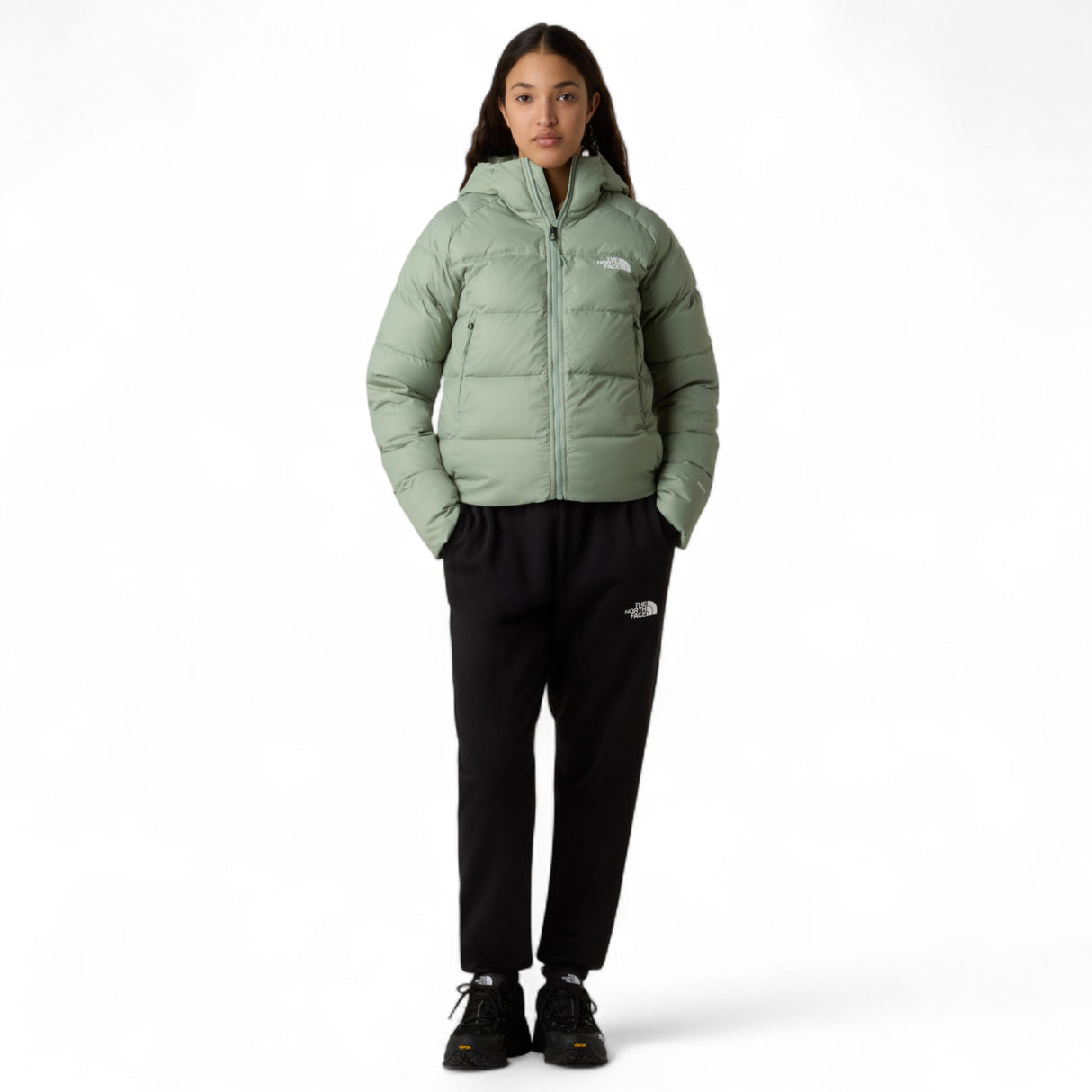 The North Face Women's Hyalite Down Hooded Jacket Slate Moss / X-Small-Slate Moss / Small-Slate Moss / Medium-Slate Moss / Large-Slate Moss / X-Large #- 53 Degrees North