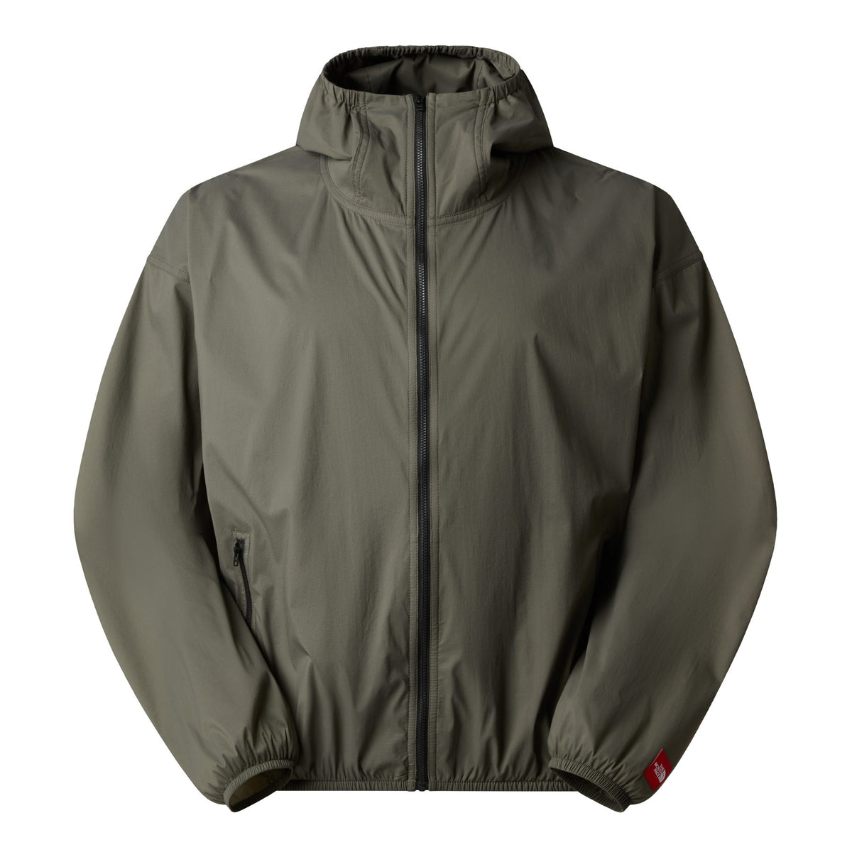 The North Face Men's TNF Red Box Packable Hooded Wind Jacket New Taupe Green / Small - 53 Degrees North
