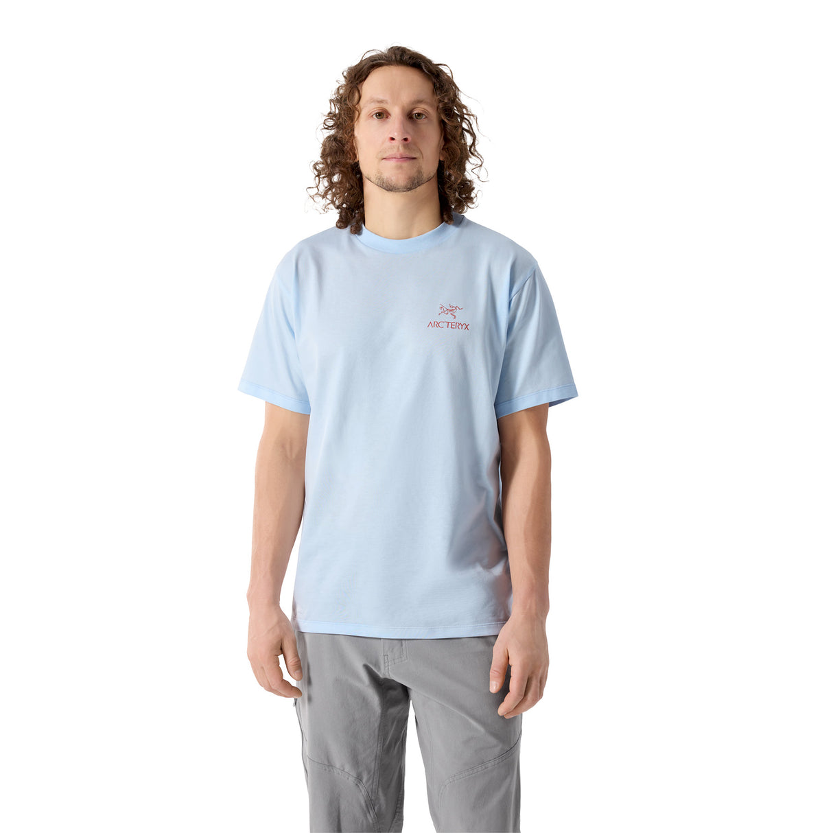 Arc'teryx Men's Kragg SL Cotton Bird Word T-Shirt Alpine Blue/Stone Red / Small-Alpine Blue/Stone Red / Medium-Alpine Blue/Stone Red / Large-Alpine Blue/Stone Red / X-Large-24K Black / Small - 53 Degrees North