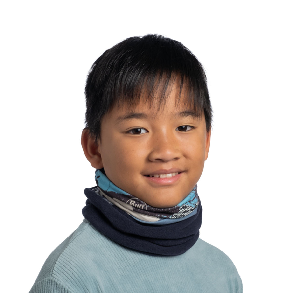 BUFF Kids' Polar Neck Gaiter Izzly Multi-Lalau Tulip Pink-Water-Damisar Multi-Chrysta Purple - 53 Degrees North