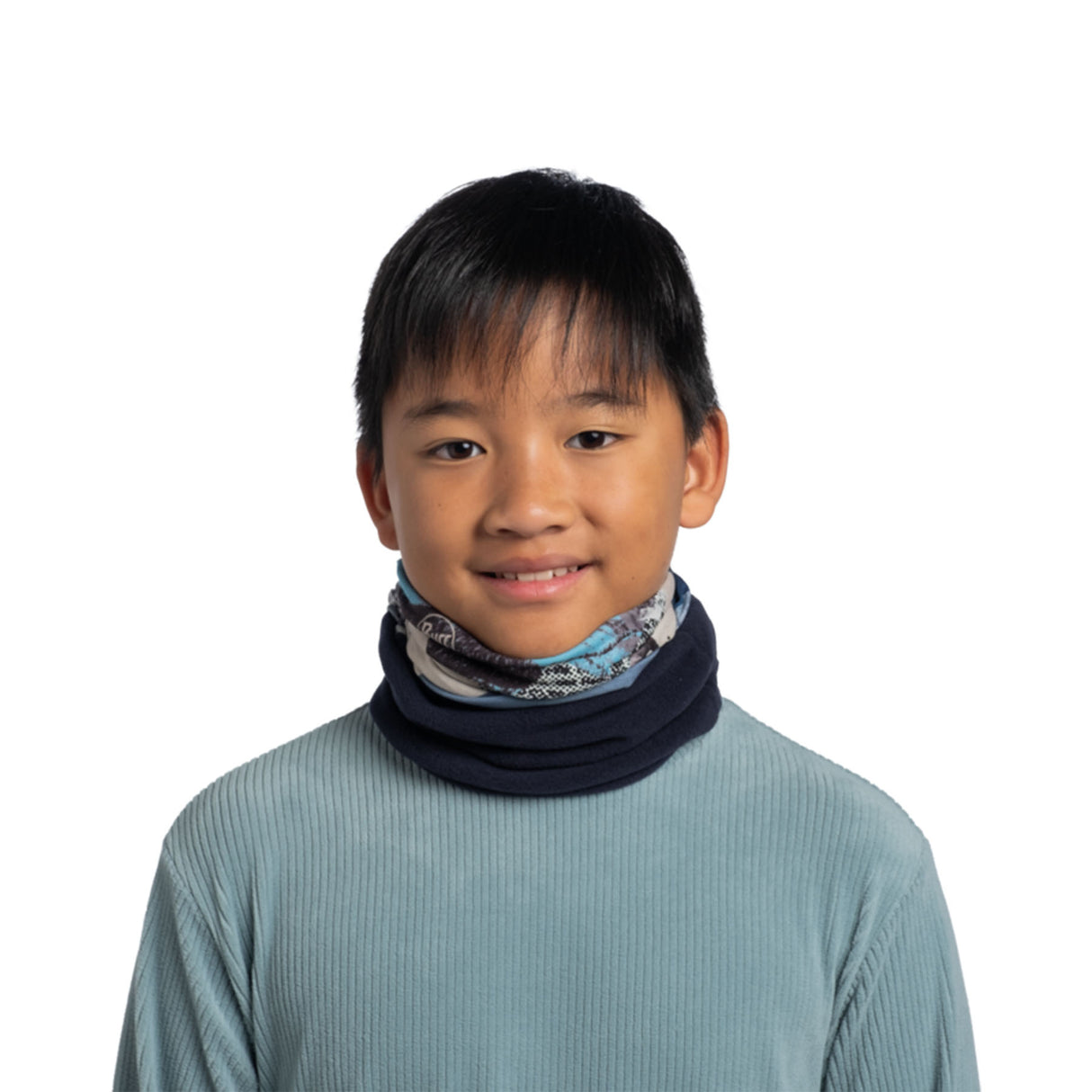 BUFF Kids' Polar Neck Gaiter Izzly Multi-Lalau Tulip Pink-Water-Damisar Multi-Chrysta Purple - 53 Degrees North