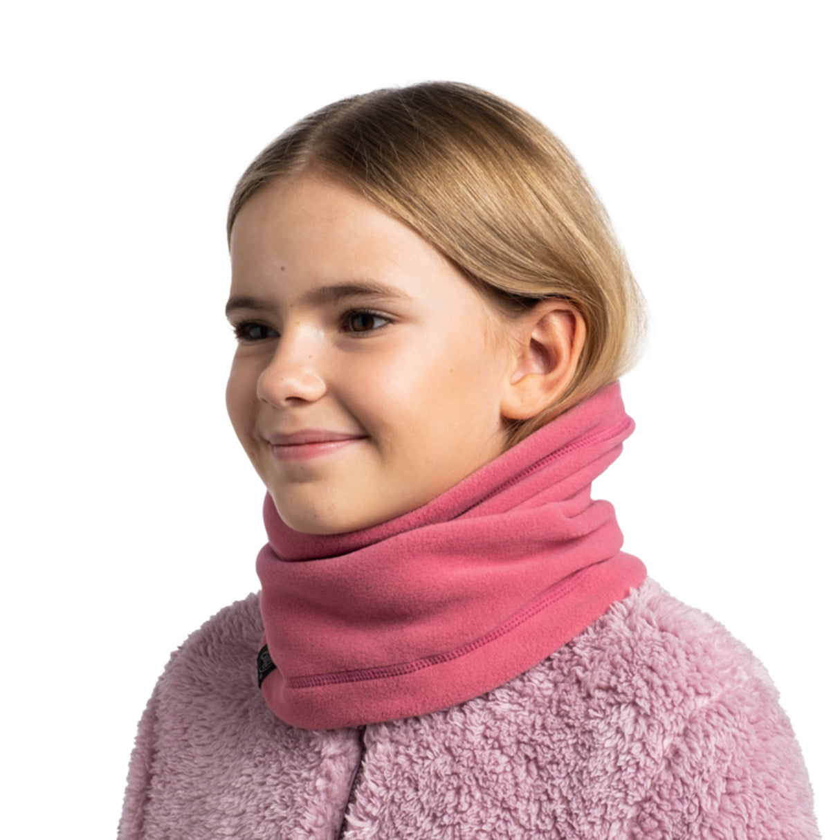 BUFF Kids' Polar Neck Warmer Solid Night Blue-Solid Tulip Pink - 53 Degrees North