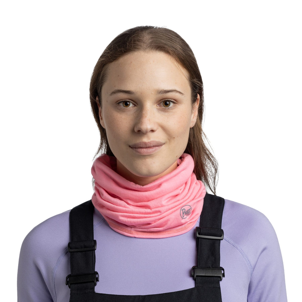 BUFF Merino Lightweight Neckwarmer Solid Rose Pink - 53 Degrees North