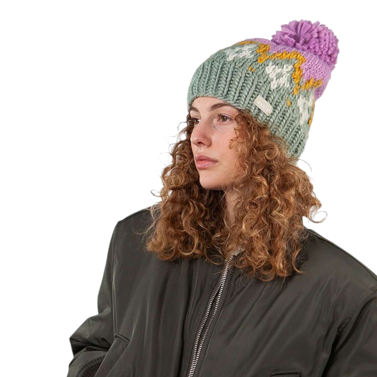 Barts Curley Beanie Pale Army-Violet-Berry-Beige - 53 Degrees North