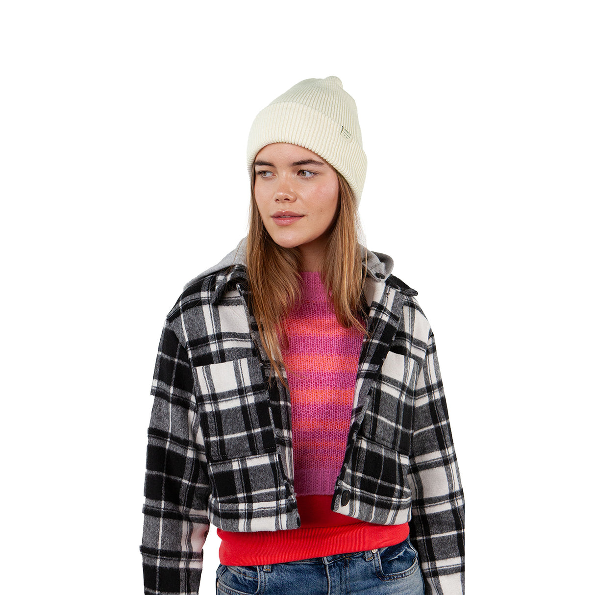 Barts Kinabalu Beanie Wheat-Aubergine-Bright Blue-Light Pistache-Green - 53 Degrees North