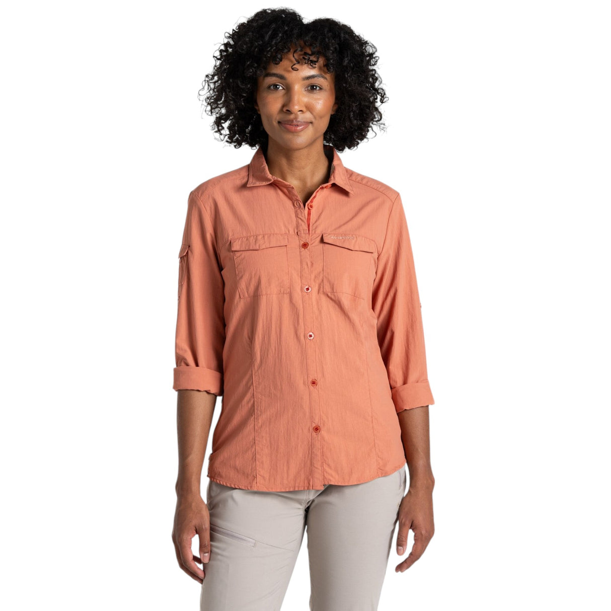 Craghoppers Women's Nosilife Adventure II Long Sleeve Shirt Red Sandstone / X-Small-Red Sandstone / Small-Red Sandstone / Medium-Red Sandstone / Large-Red Sandstone / X-Large #- 53 Degrees North