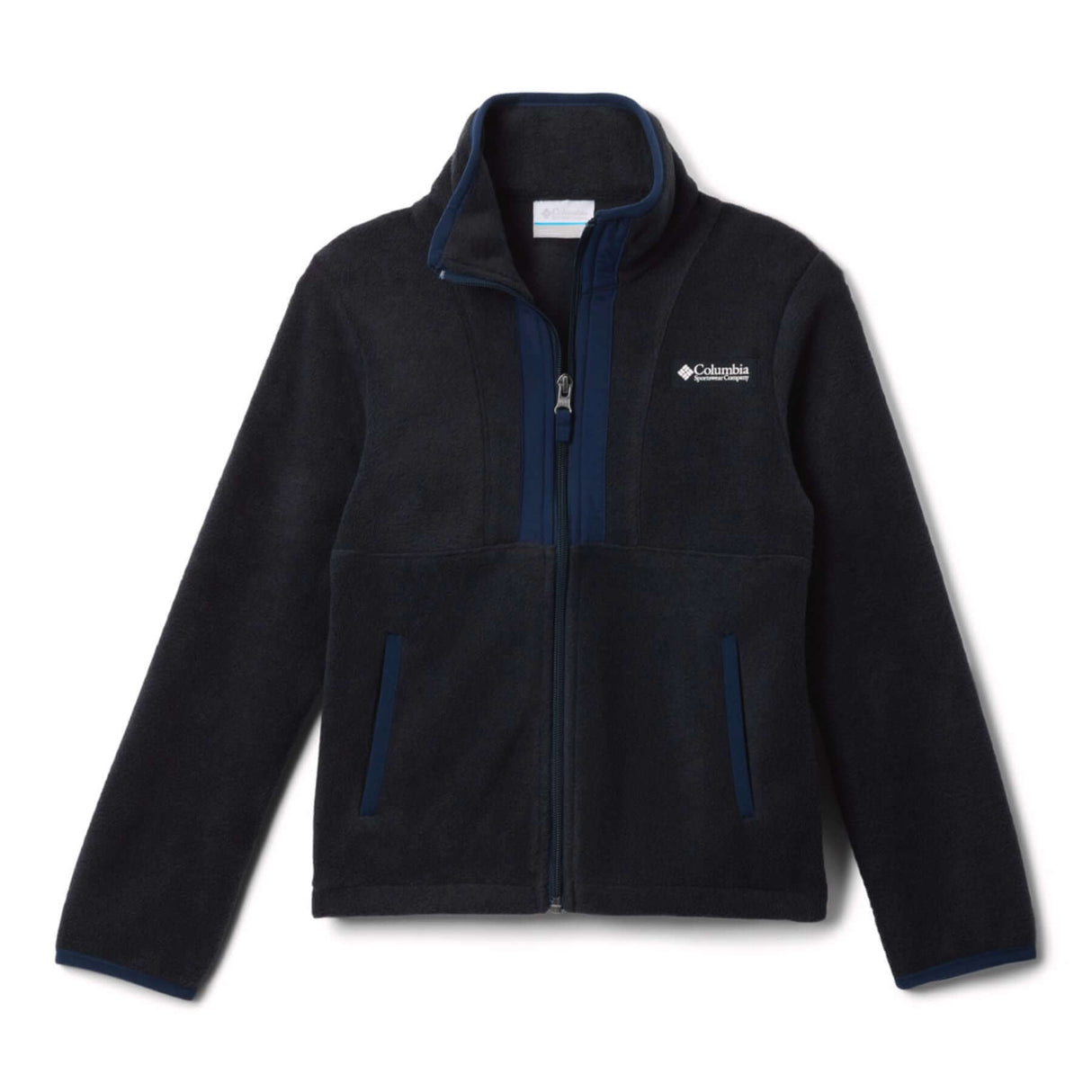 Columbia Kids' Back Bowl II Full Zip Fleece Jacket Black/Collegiate Navy / Age 4-5-Black/Collegiate Navy / Age 6-7-Black/Collegiate Navy / Age 8-9-Black/Collegiate Navy / Age 10-12-Black/Collegiate Navy / Age 14-16 - 53 Degrees North