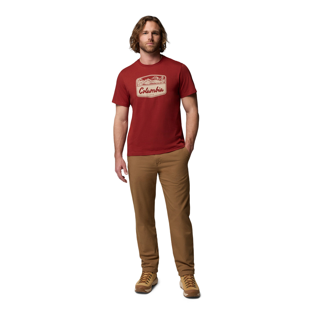 Columbia Men's CSC Seasonal Graphic Tee Collegiate Navy/Hex Woodblock Badge / Small - 53 Degrees North
