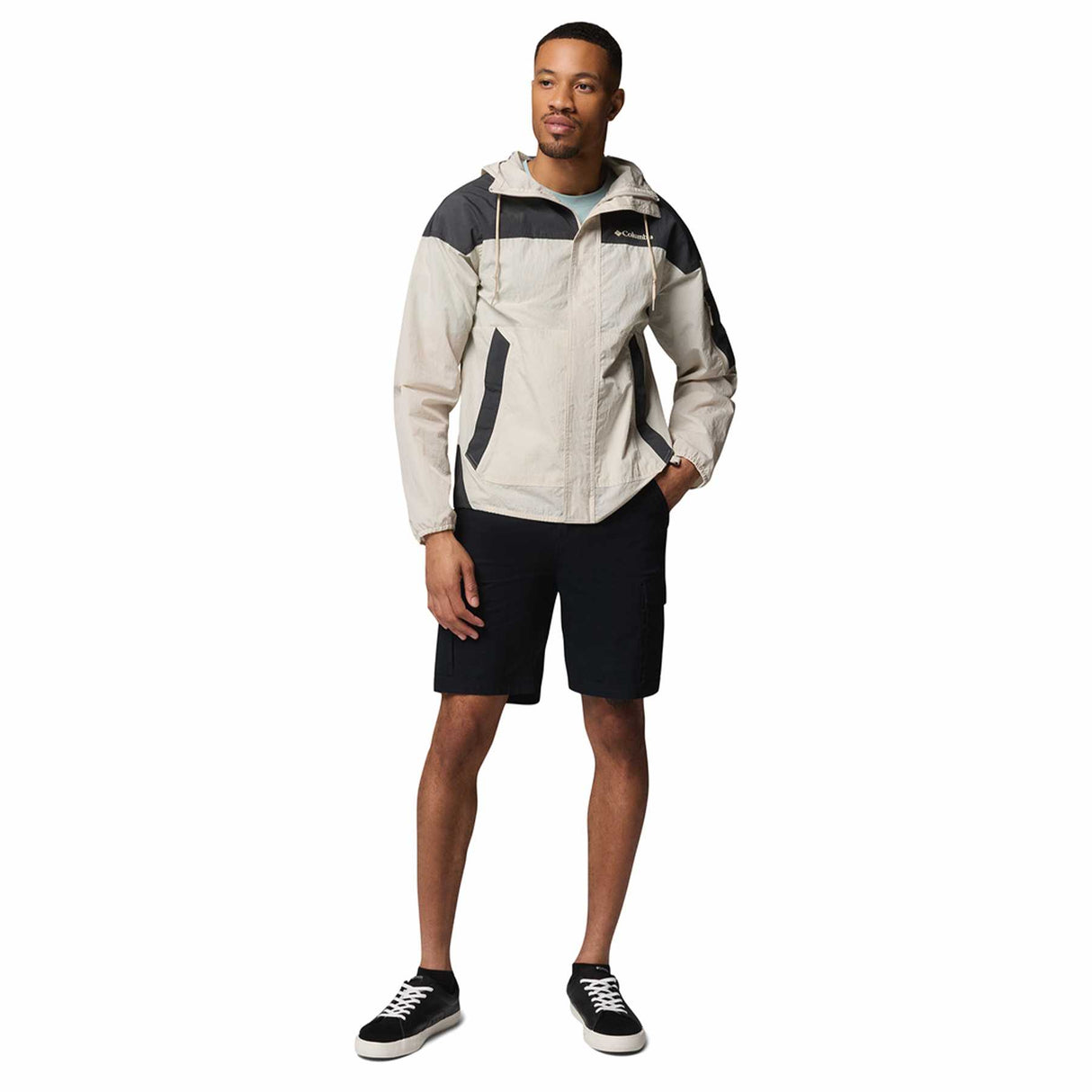Columbia Men's Challenger II Windbreaker Dark Stone/Shark/Ancient Fossil / Small-Dark Stone/Shark/Ancient Fossil / Medium-Dark Stone/Shark/Ancient Fossil / Large-Dark Stone/Shark/Ancient Fossil / X-Large-Dark Stone/Shark/Ancient Fossil / XX-Large - 53 Degrees North