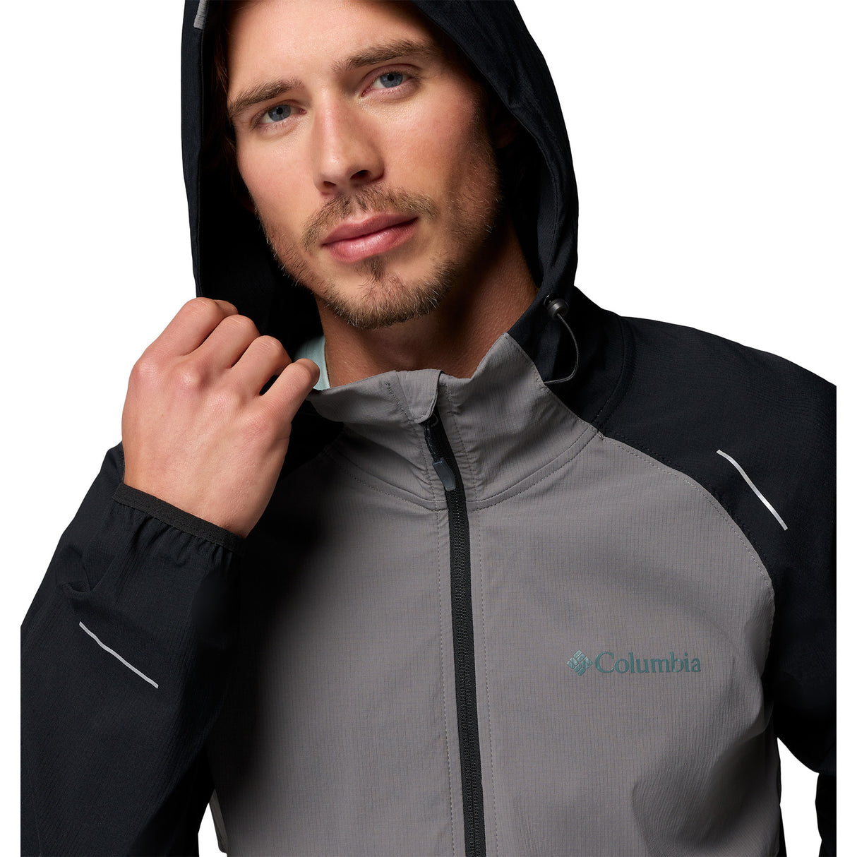 Columbia Men's Columbia Tech II Wind Jacket Black/Columbia Grey / Small-Black/Columbia Grey / Medium-Black/Columbia Grey / Large-Black/Columbia Grey / X-Large-Black/Columbia Grey / XX-Large - 53 Degrees North