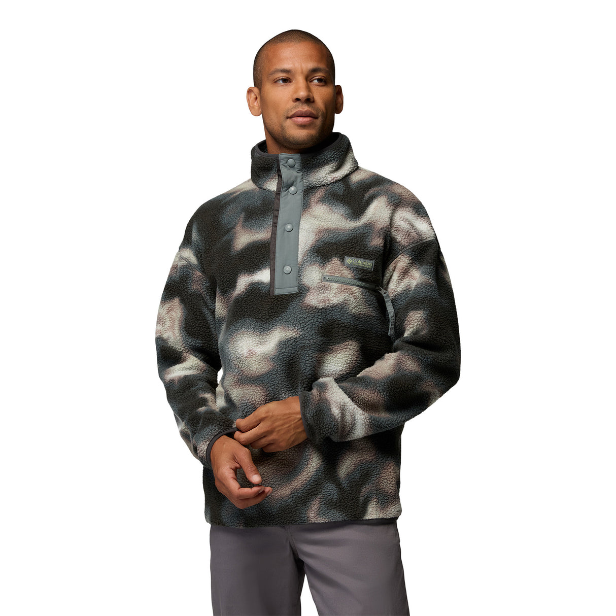 Columbia Men's Helvetia II Printed Half Snap Fleece Phoenix Blue Dyeflow / Small - 53 Degrees North