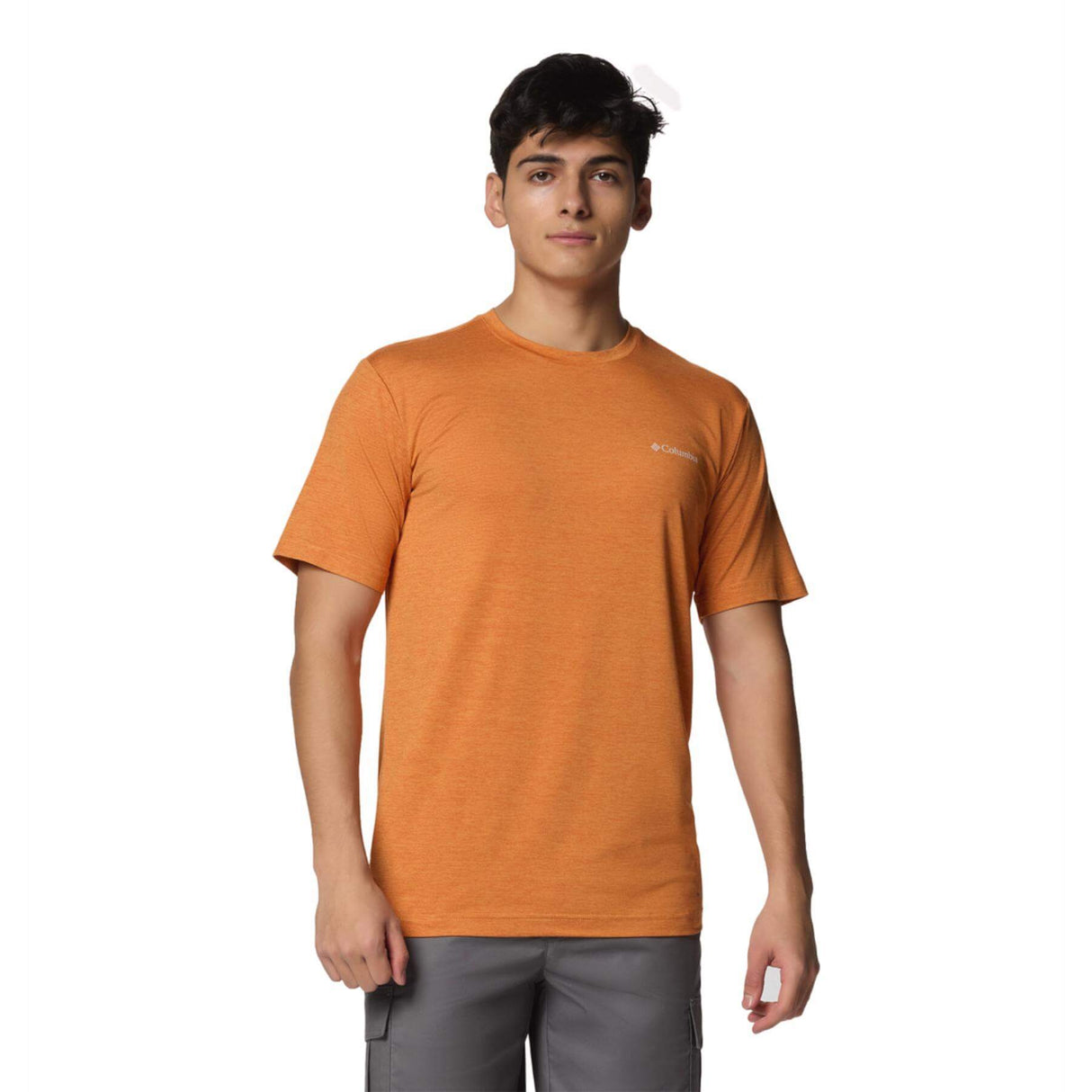 Columbia Men's Kwick Hike Technical Graphic T-Shirt Tuscan Heather/Planet Watch / Small - 53 Degrees North