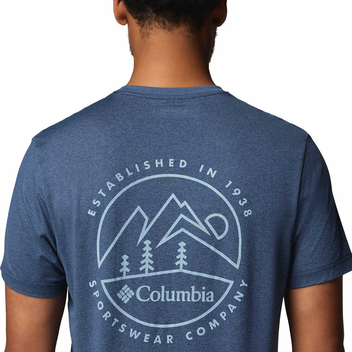 Columbia Men's Parsons Point Short Sleeve Back Graphic T-Shirt Black Heather/Splatter Gem / Small-Black Heather/Splatter Gem / Medium-Black Heather/Splatter Gem / Large-Black Heather/Splatter Gem / X-Large-Black Heather/Splatter Gem / XX-Large - 53 Degrees North