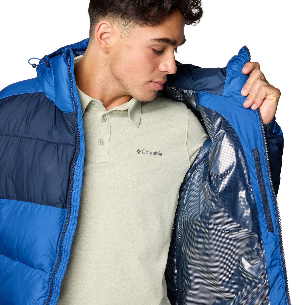Columbia Men's Pike Lake II Hooded Jacket Mountain Blue/Collegiate Navy / Small-Mountain Blue/Collegiate Navy / Medium-Mountain Blue/Collegiate Navy / Large-Mountain Blue/Collegiate Navy / X-Large-Mountain Blue/Collegiate Navy / XX-Large - 53 Degrees North