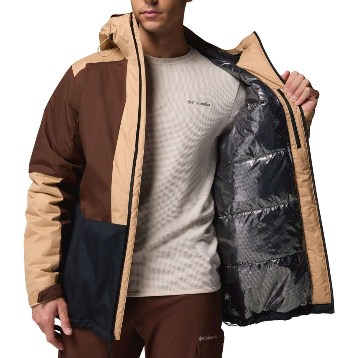 Columbia Men's Point Park II Insulated Jacket Black/Toacco/Canoe / Small-Black/Toacco/Canoe / Medium-Black/Toacco/Canoe / Large-Black/Toacco/Canoe / X-Large-Black/Toacco/Canoe / XX-Large - 53 Degrees North