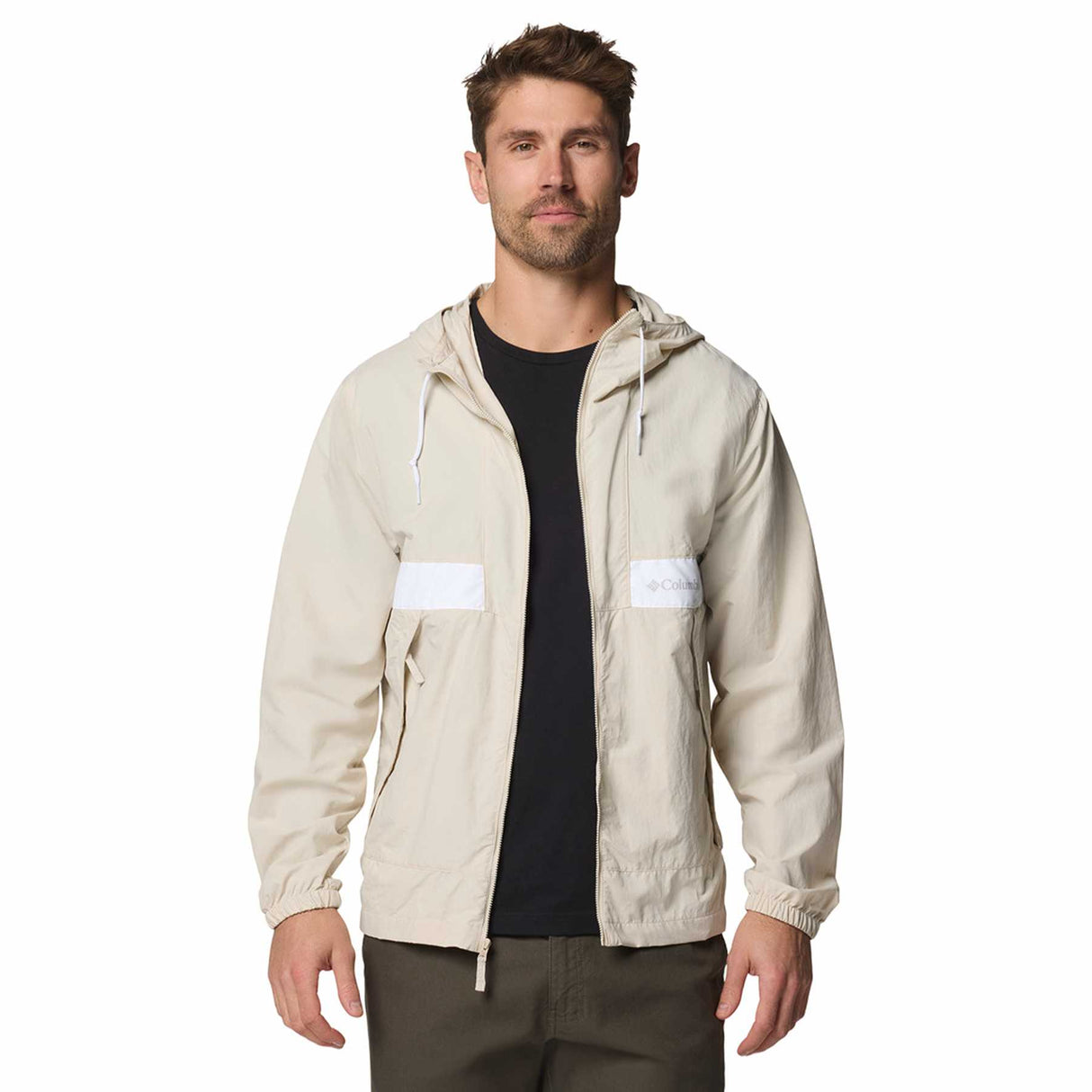 Columbia Men's Spire Valley Hooded Windbreaker Dark Stone/White / Small-Dark Stone/White / Medium-Dark Stone/White / Large-Dark Stone/White / X-Large-Dark Stone/White / XX-Large - 53 Degrees North