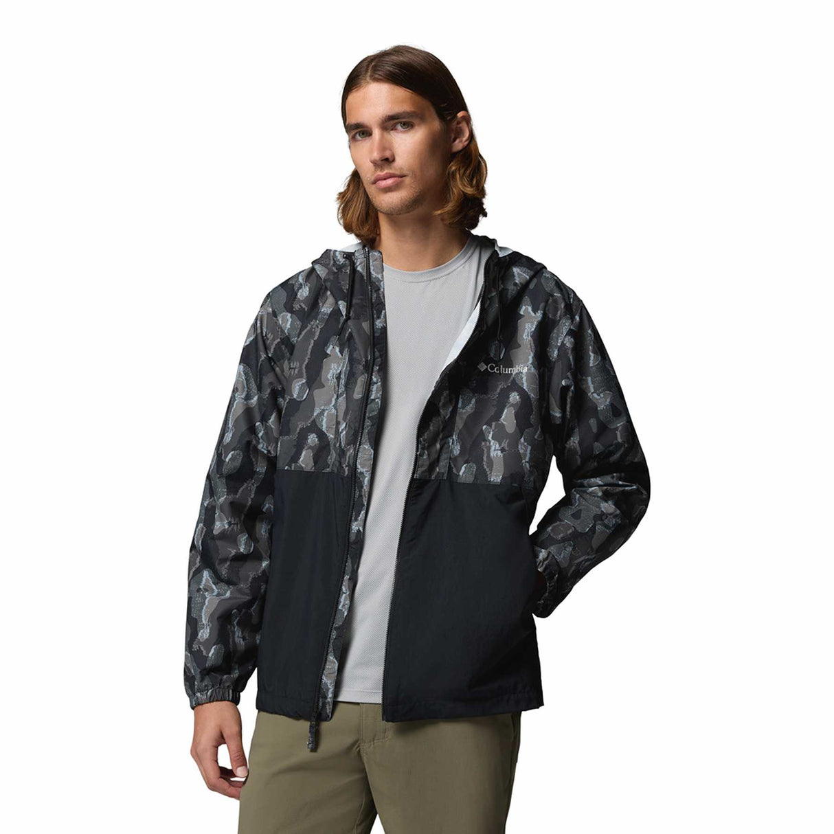 Columbia Men's Spire Valley Novelty Windbreaker Black/Treebark / Small-Black/Treebark / Medium-Black/Treebark / Large-Black/Treebark / X-Large-Black/Treebark / XX-Large - 53 Degrees North
