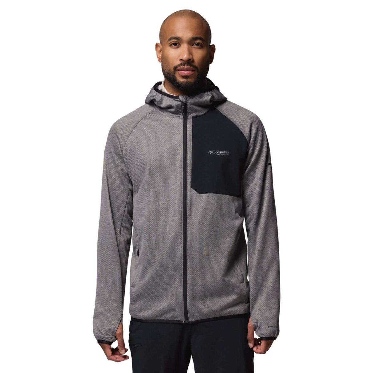 Columbia Men's Triple Canyon Grid Hooded Fleece Jacket City Grey/Black / Small-City Grey/Black / Medium-City Grey/Black / Large-City Grey/Black / X-Large-City Grey/Black / XX-Large - 53 Degrees North