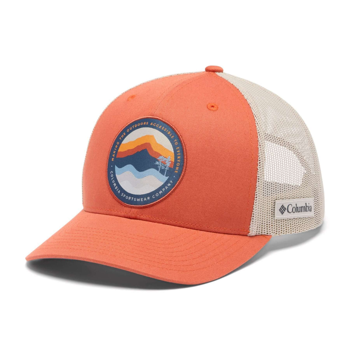 Columbia Mesh Snap Back Hat Black/Weld-River Blue/Black/Circular Landscape-Coll Navy/Columbia Grey/Mt Hood Circle-Tuscan/Dark Stone/Dark Mountain - 53 Degrees North