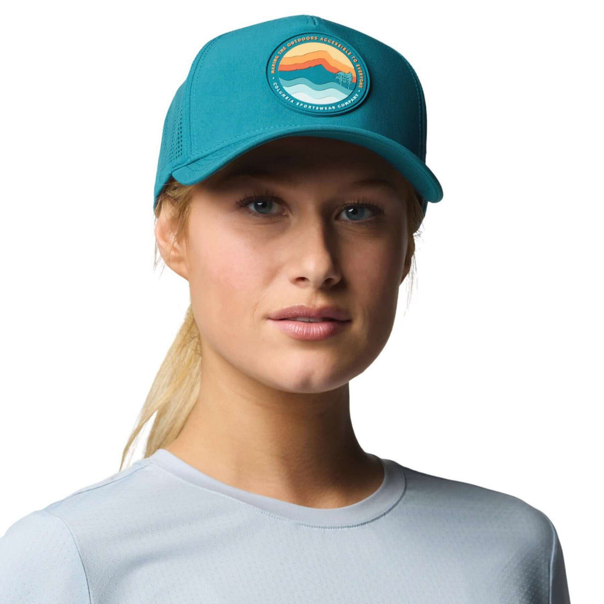 Columbia Mountaincap 3D Stretch Snap Back River Blue/Circular Linescape-Canoe/Circular Linescape-Black/Outdoor Original-Collegiate Navy/C Sport - 53 Degrees North