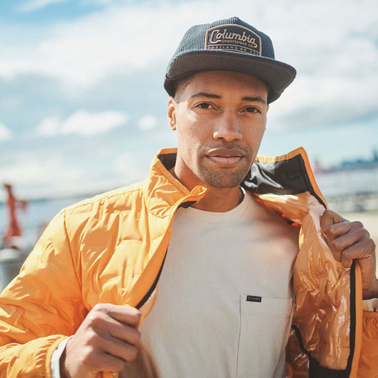 Columbia Packsaddle Corduroy Snap Back Black/CSC Tracks-Camel Brown/Arches-Black/Chenille Patch - 53 Degrees North