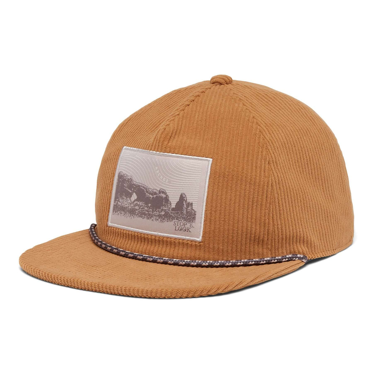 Columbia Packsaddle Corduroy Snap Back Black/CSC Tracks-Camel Brown/Arches-Black/Chenille Patch - 53 Degrees North
