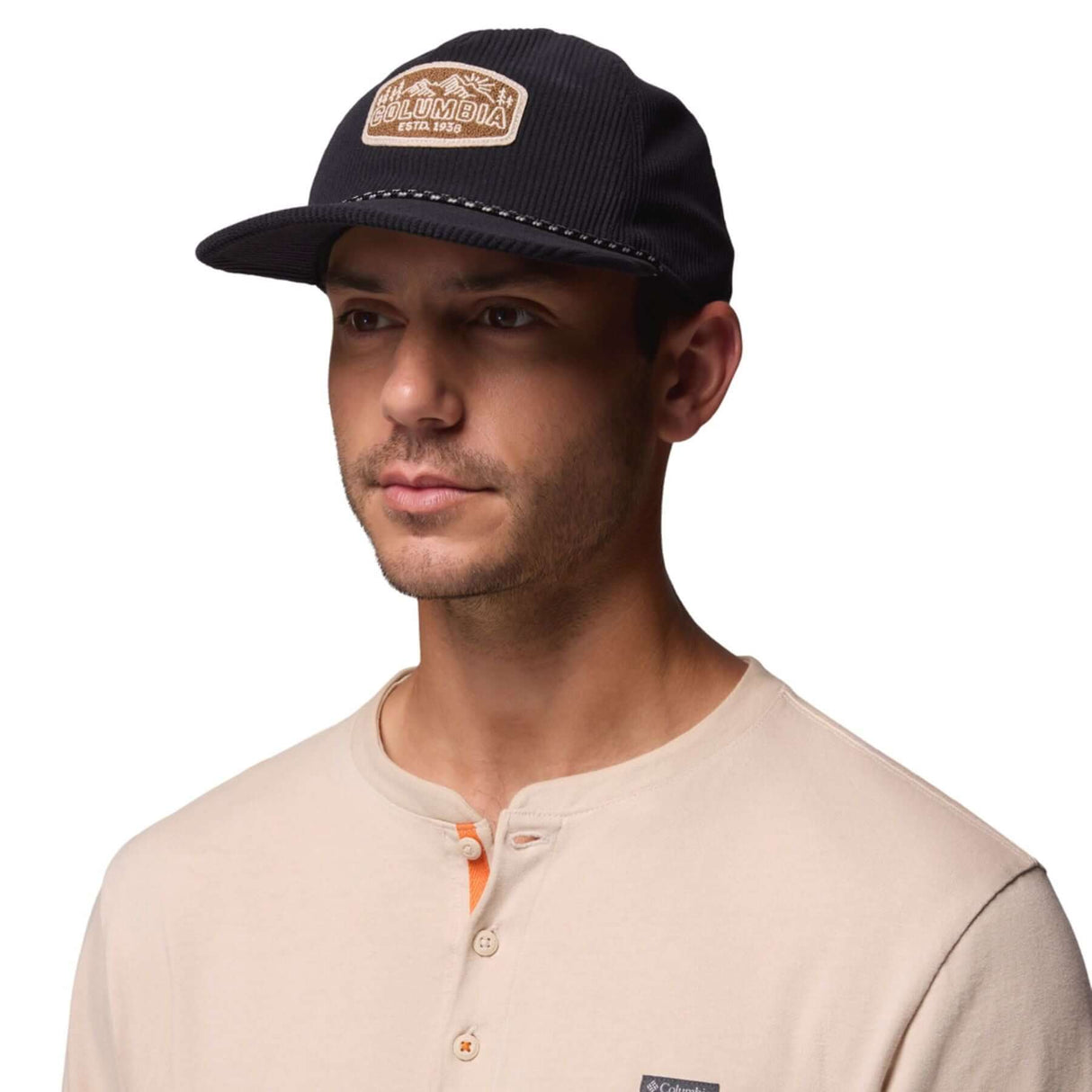 Columbia Packsaddle Corduroy Snap Back Black/CSC Tracks-Camel Brown/Arches-Black/Chenille Patch - 53 Degrees North