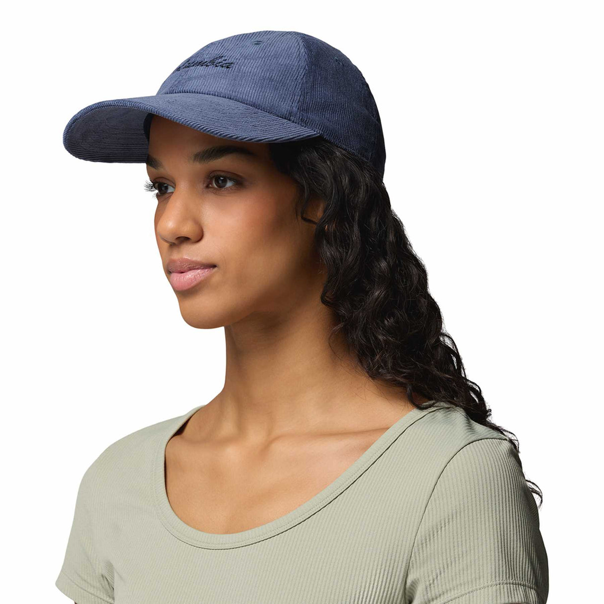 Columbia Wellzy Ball Cap Stone Green Seersucker/Mountains Graphic-Dark Mountain/Columbia Script - 53 Degrees North