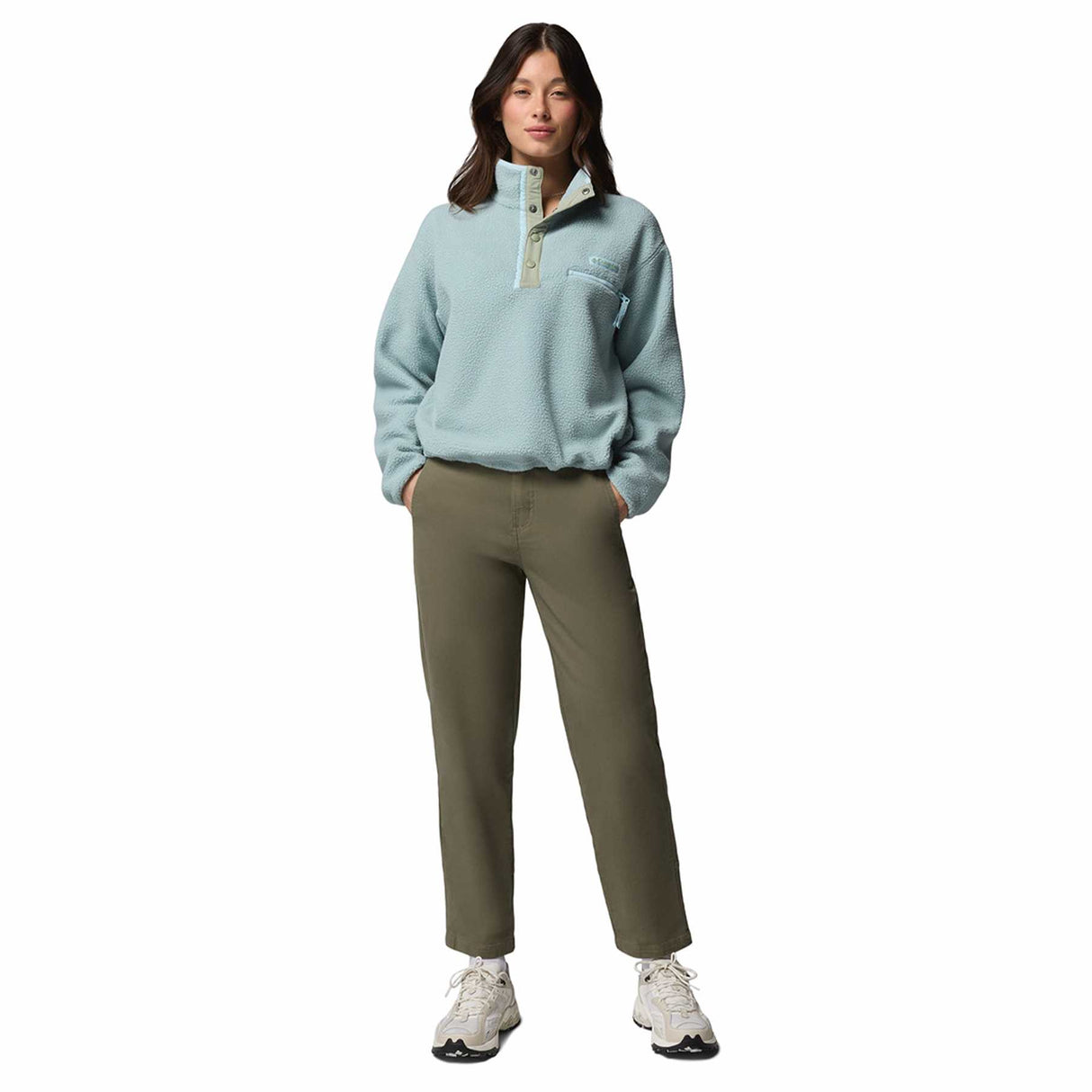 Columbia Women's Helvetia II Cropped Half Snap Fleece Pink Agate/Peppercorn/Flint Grey / X-Small-Pink Agate/Peppercorn/Flint Grey / Small-Pink Agate/Peppercorn/Flint Grey / Medium-Pink Agate/Peppercorn/Flint Grey / Large-Pink Agate/Peppercorn/Flint Grey / X-Large - 53 Degrees North