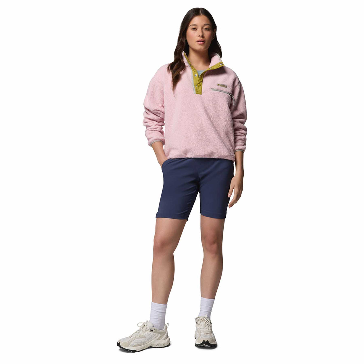 Columbia Women's Helvetia II Cropped Half Snap Fleece Pink Agate/Peppercorn/Flint Grey / X-Small-Pink Agate/Peppercorn/Flint Grey / Small-Pink Agate/Peppercorn/Flint Grey / Medium-Pink Agate/Peppercorn/Flint Grey / Large-Pink Agate/Peppercorn/Flint Grey / X-Large - 53 Degrees North