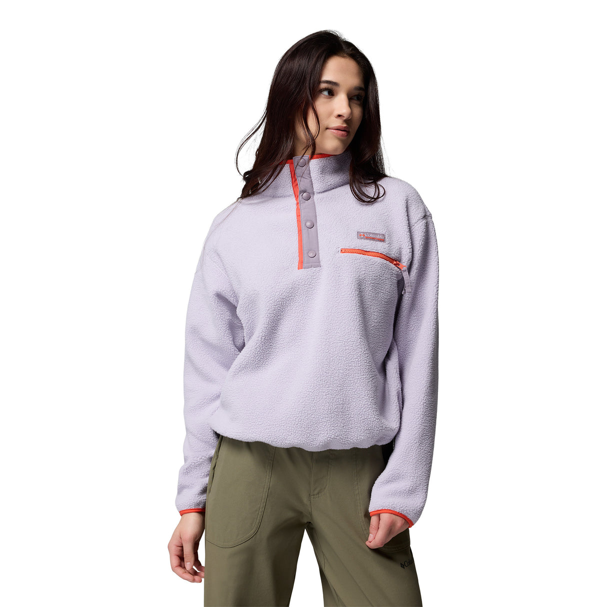 Columbia Women's Helvetia II Cropped Sherpa Half Snap Fleece Canoe / X-Small-Canoe / Small-Canoe / Medium-Canoe / Large-Canoe / X-Large - 53 Degrees North