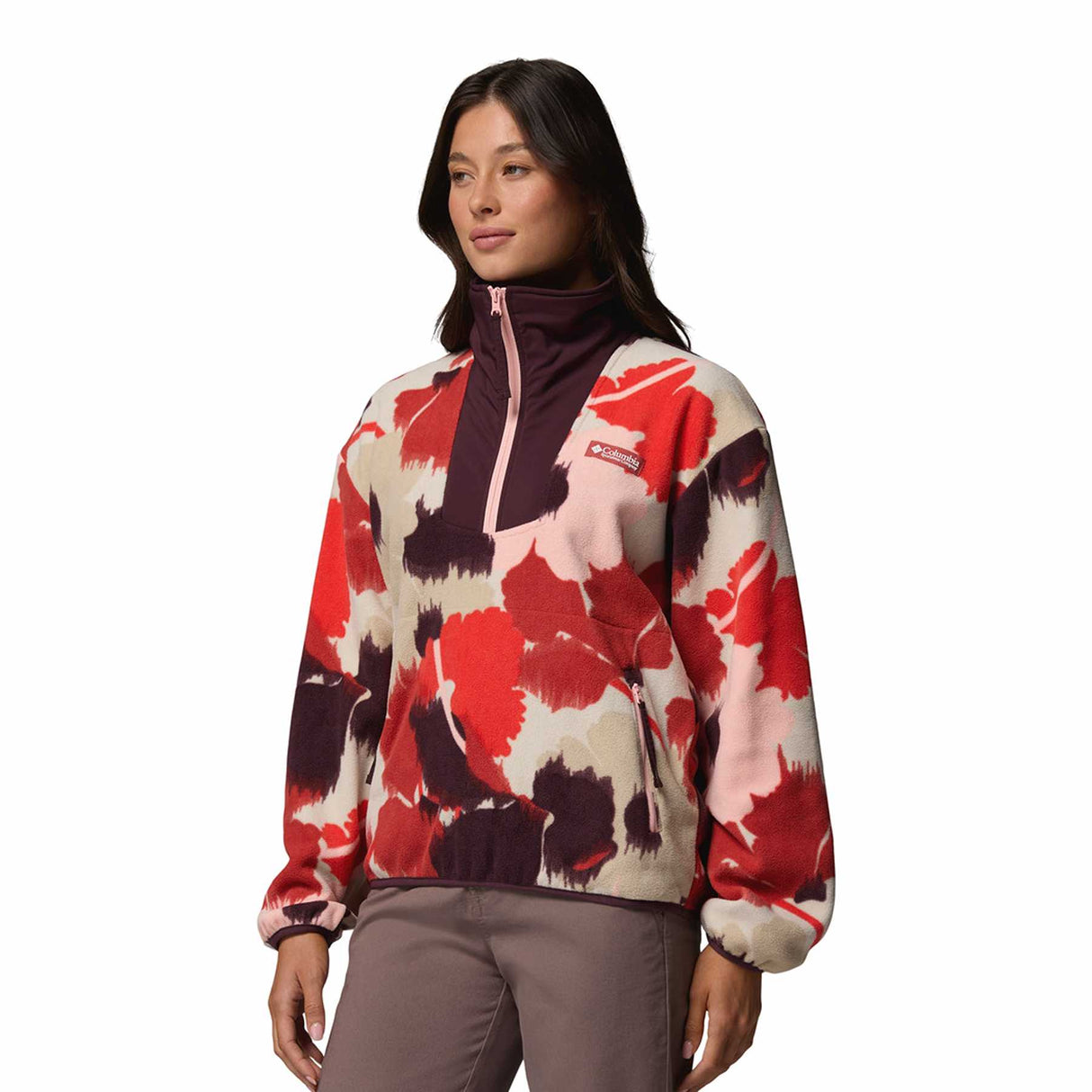 Columbia Women's Sequoia Grove Printed Half Zip Shale Purple Blossoming / X-Small-Shale Purple Blossoming / Small-Shale Purple Blossoming / Medium-Shale Purple Blossoming / Large-Shale Purple Blossoming / X-Large - 53 Degrees North