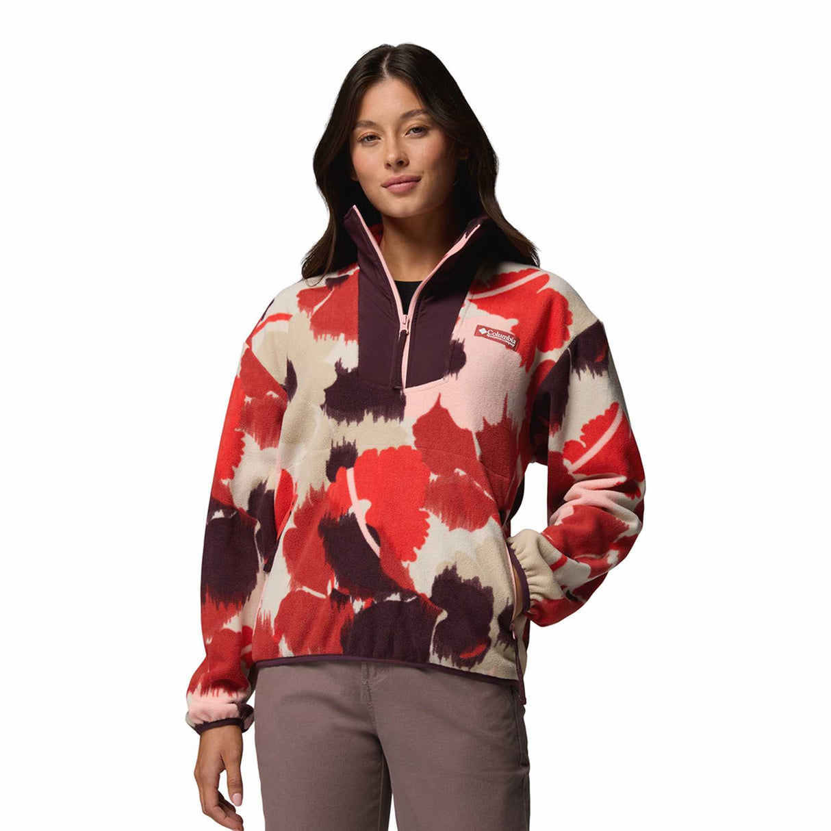 Columbia Women's Sequoia Grove Printed Half Zip Shale Purple Blossoming / X-Small-Shale Purple Blossoming / Small-Shale Purple Blossoming / Medium-Shale Purple Blossoming / Large-Shale Purple Blossoming / X-Large - 53 Degrees North