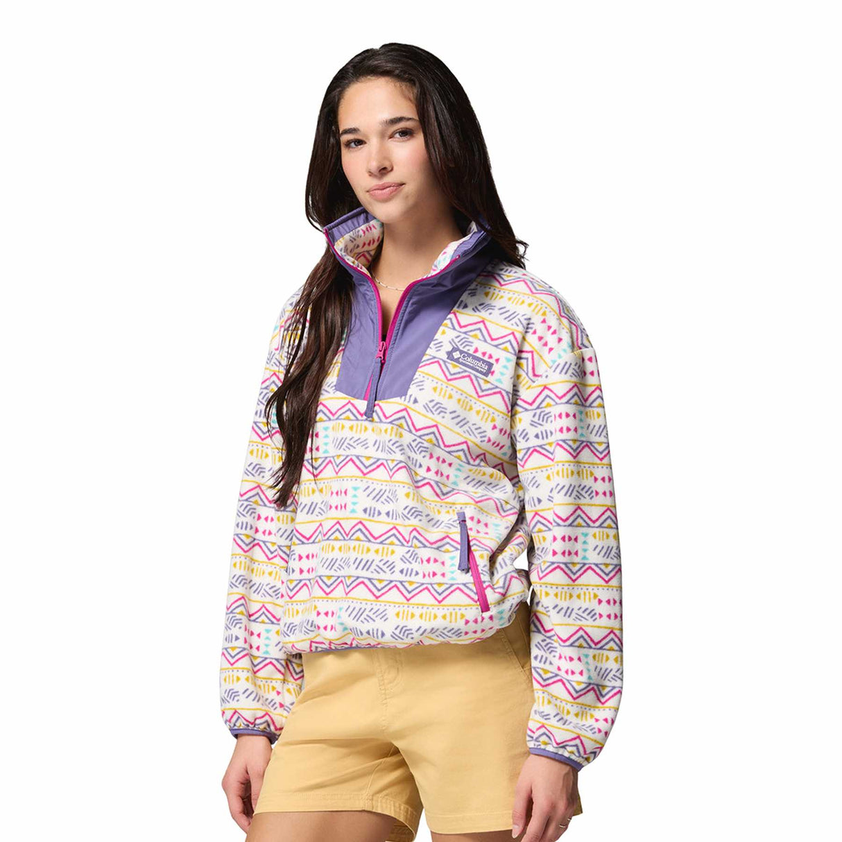 Columbia Women's Sequoia Grove Printed Half Zip Shale Purple Blossoming / X-Small-Shale Purple Blossoming / Small-Shale Purple Blossoming / Medium-Shale Purple Blossoming / Large-Shale Purple Blossoming / X-Large - 53 Degrees North