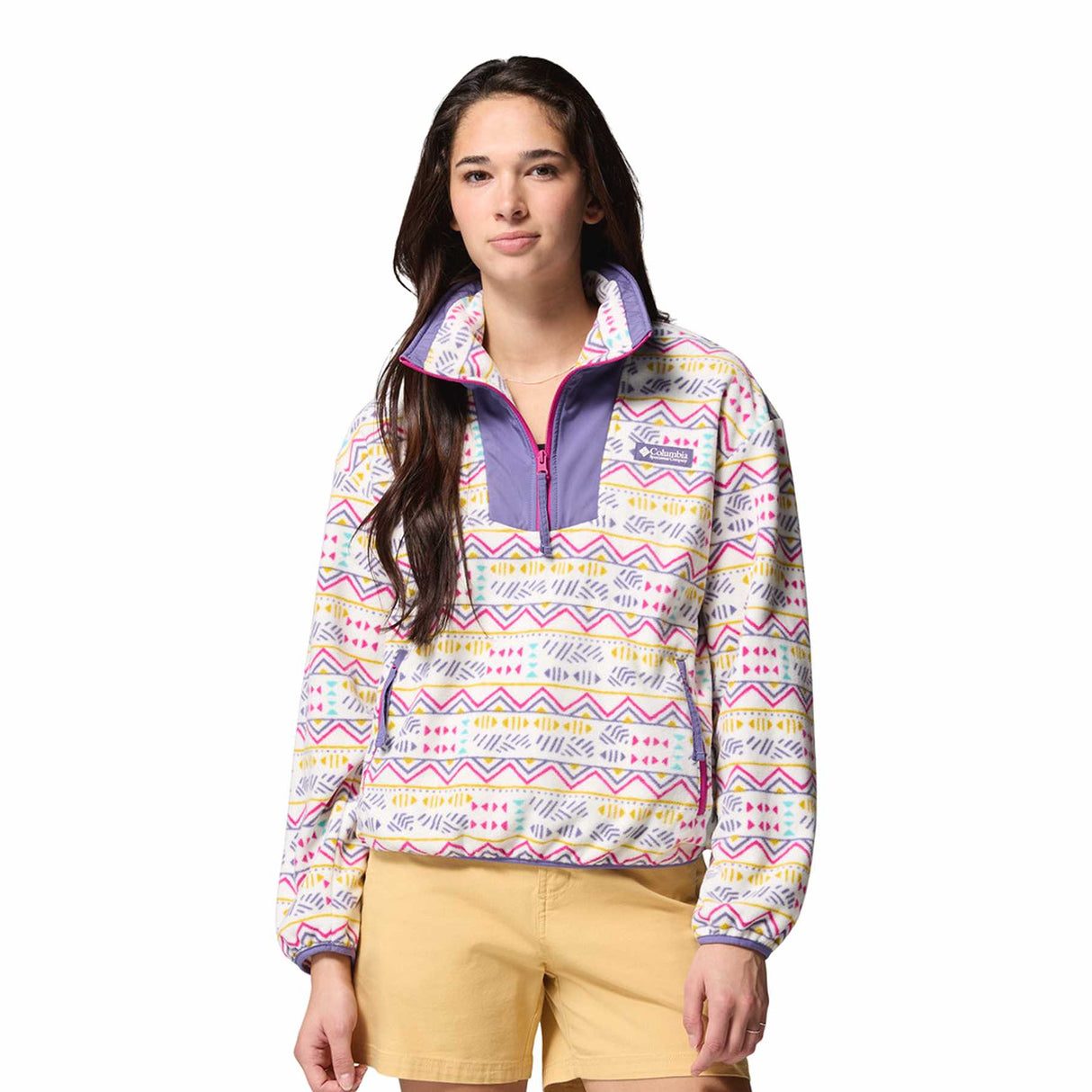 Columbia Women's Sequoia Grove Printed Half Zip Shale Purple Blossoming / X-Small-Shale Purple Blossoming / Small-Shale Purple Blossoming / Medium-Shale Purple Blossoming / Large-Shale Purple Blossoming / X-Large - 53 Degrees North