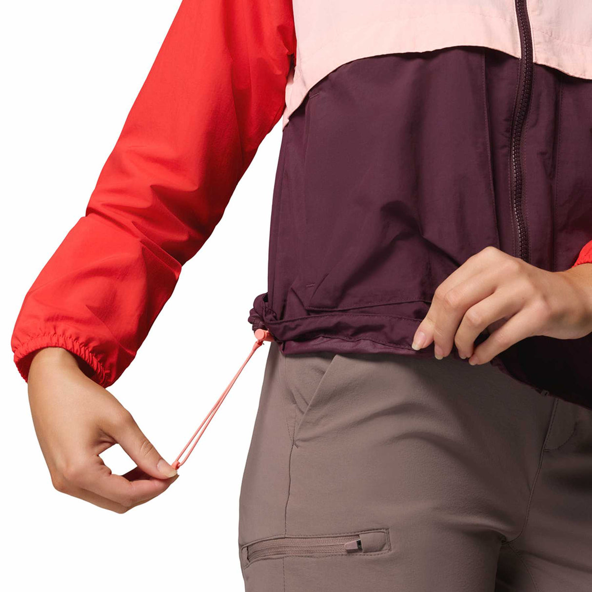 Columbia Women's Spire Valley Windbreaker Moonvista/Pink Sand/Poppy Red / X-Small-Moonvista/Pink Sand/Poppy Red / Small-Moonvista/Pink Sand/Poppy Red / Medium-Moonvista/Pink Sand/Poppy Red / Large-Moonvista/Pink Sand/Poppy Red / X-Large - 53 Degrees North