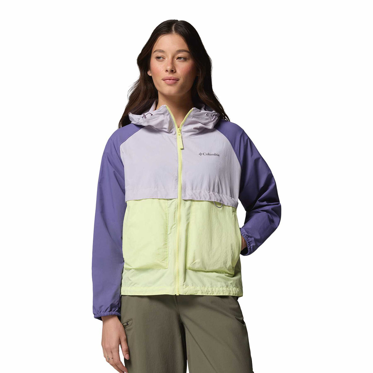 Columbia Women's Spire Valley Windbreaker Moonvista/Pink Sand/Poppy Red / X-Small-Moonvista/Pink Sand/Poppy Red / Small-Moonvista/Pink Sand/Poppy Red / Medium-Moonvista/Pink Sand/Poppy Red / Large-Moonvista/Pink Sand/Poppy Red / X-Large - 53 Degrees North
